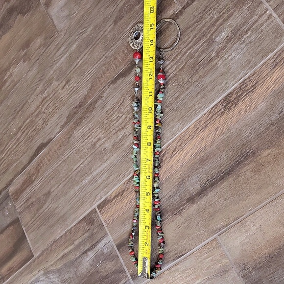 Vintage Vtg Native American Navajo Unakite Nugget Adjustable Length Necklace - Picture 5 of 13